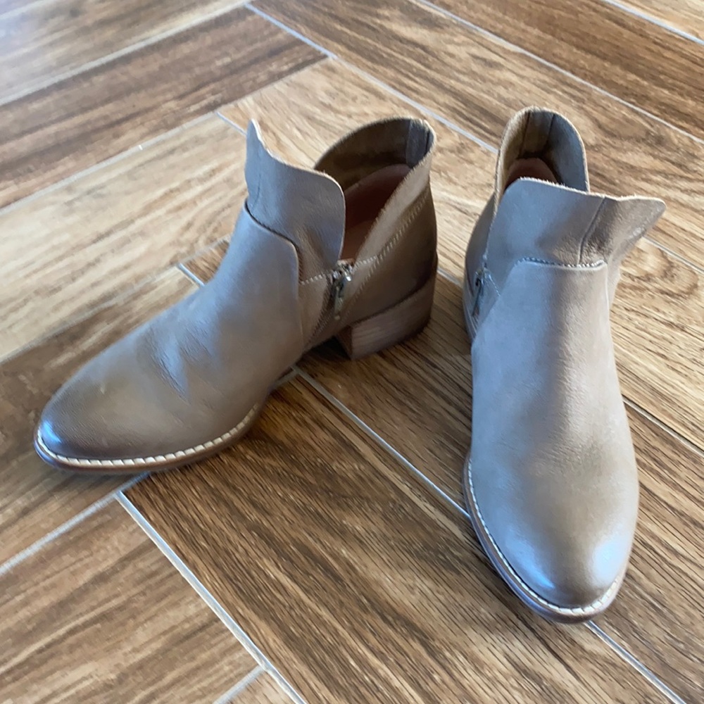 Seychelles Leather Taupe Booties
